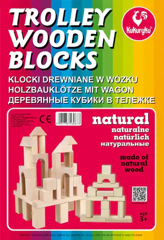 ⁨NATURAL WOODEN BLOCKS ON KUKURYKU TROLLEY 37 EL⁩ at Wasserman.eu
