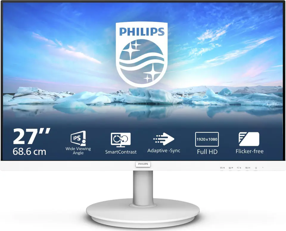 ⁨Monitor PHILIPS 271V8AW/00 (27" /IPS /75Hz /1920 x 1080 /Biały)⁩ w sklepie Wasserman.eu