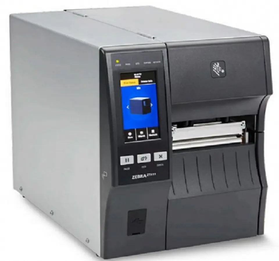 ⁨TT Printer ZT411; 4", 300 dpi, Euro and UK cord, Serial, USB, 10/100 Ethernet, Bluetooth 4.1/MFi, USB Host, Peel w/ Full Rewind, EZPL⁩ at Wasserman.eu