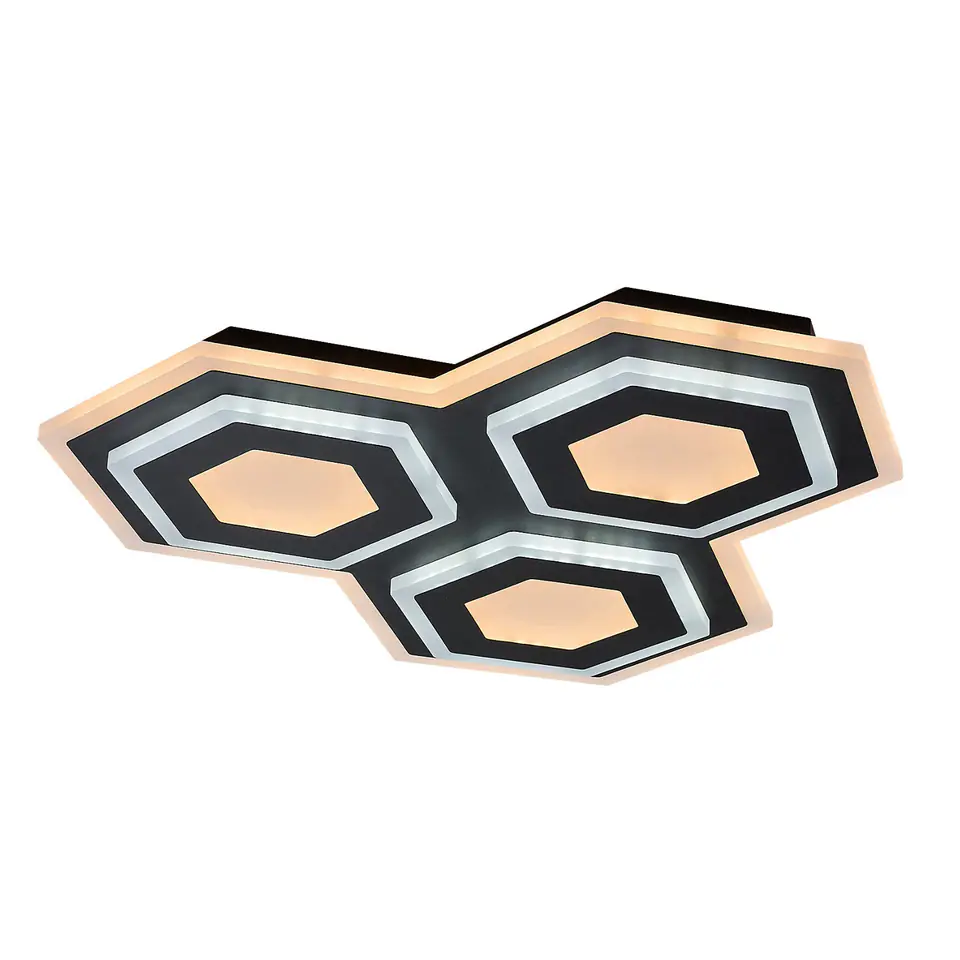 ⁨Lampa sufitowa Lucas Rabalux Bitsi,ind.ceil. LED72W, L43cm, black, IP20⁩ w sklepie Wasserman.eu