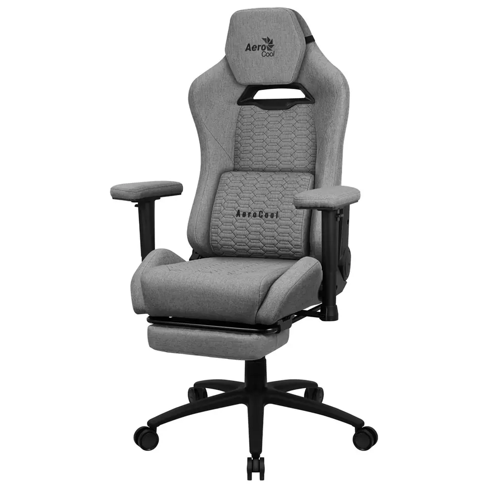 ⁨Aerocool ROYALASHGR Premium Ergonomic Gaming Chair Legrest Aeroweave Technology Grey⁩ at Wasserman.eu