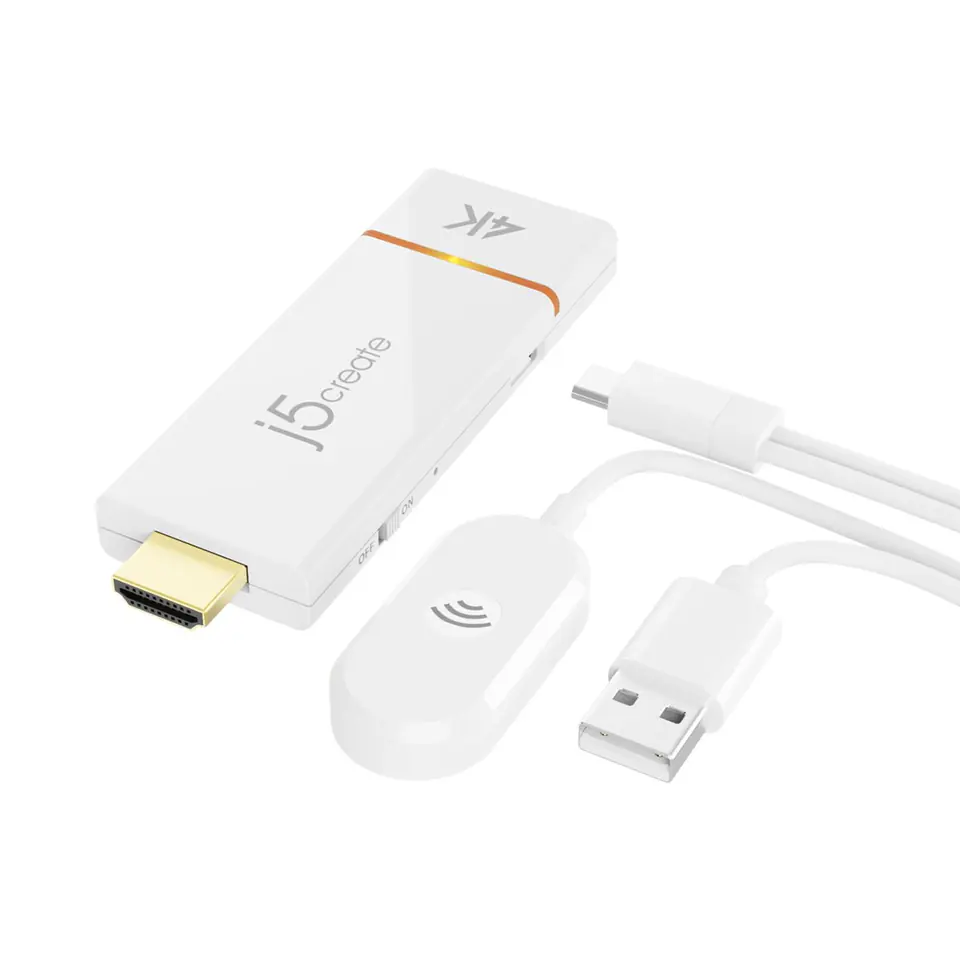 Nadajnik i odbiornik audio/video bezprzewodowy j5create ScreenCast 4K Wireless Display Adapter; kolor biały JVAW76-N w sklepie Wasserman.eu