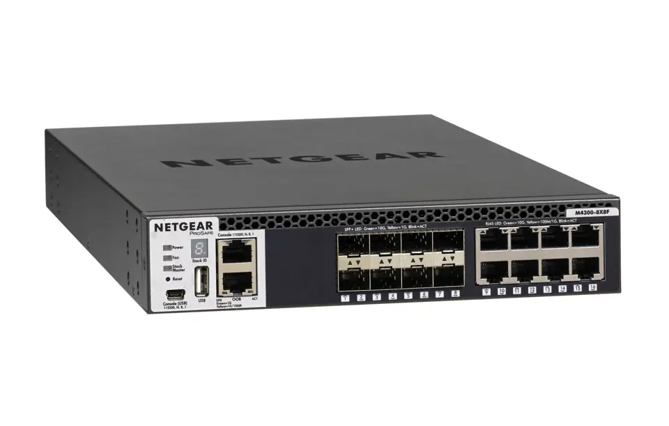 ⁨NETGEAR M4300-8X8F Managed L3 10G Ethernet (100/1000/10000) 1U Black⁩ at Wasserman.eu