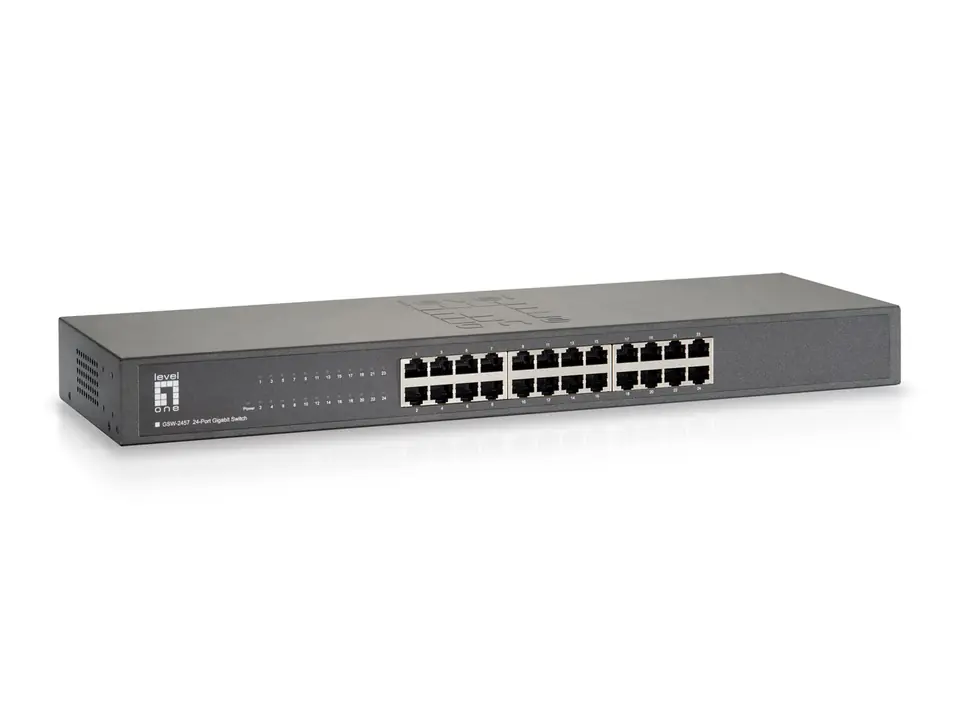 ⁨LevelOne GSW-2457 łącza sieciowe Nie zarządzany Gigabit Ethernet (10/100/1000) Czarny⁩ w sklepie Wasserman.eu