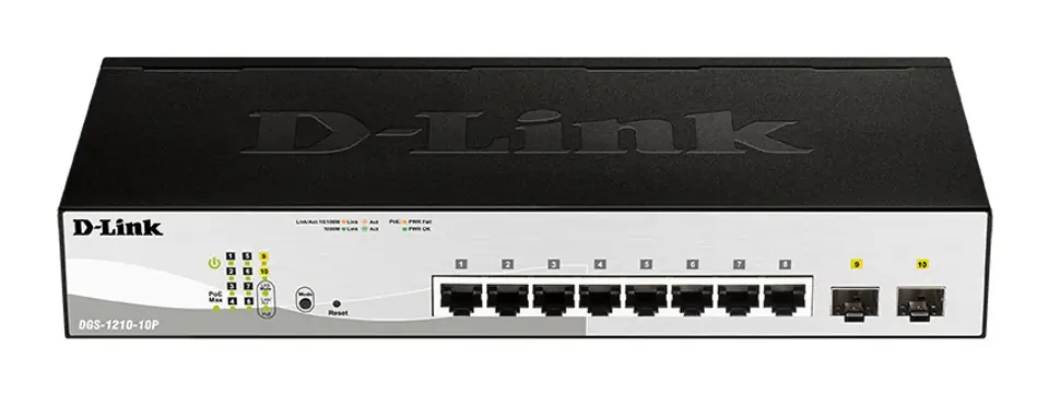 ⁨D-Link Switch DGS-1210-10P/E 8xGBit/2xSFP 19" Managed PoE (65W)⁩ at Wasserman.eu