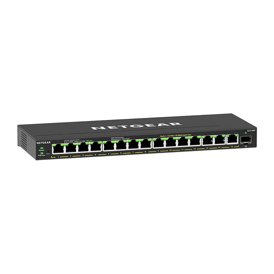 ⁨16-PORT POE+ GIGABIT SWITCH/PLUS SWITCH POE+ 180W 1XSFP⁩ w sklepie Wasserman.eu