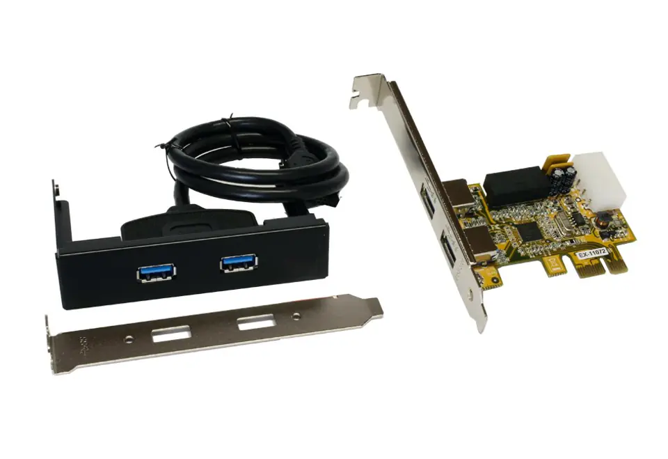 ⁨IO Exsys PCIe 2 ext. +1 int. USB3.0 (EX-11072WO) LP bulk incl. low-profile bracket⁩ at Wasserman.eu