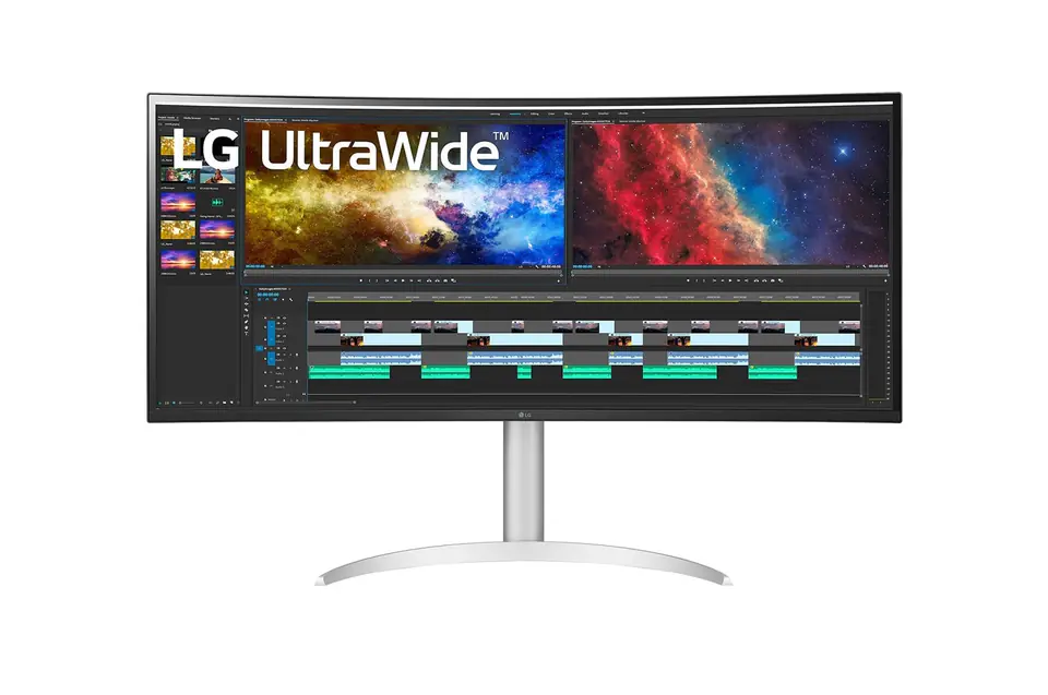 ⁨LG 38BQ85C-W computer monitor 95.2 cm (37.5") 3840 x 1600 pixels Quad HD+ White⁩ at Wasserman.eu