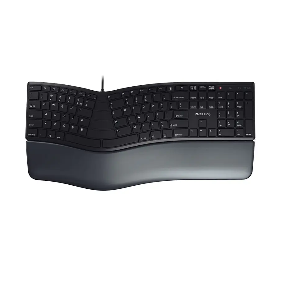 ⁨CHERRY KC 4500 ERGO keyboard Universal USB QWERTY US English Black⁩ at Wasserman.eu