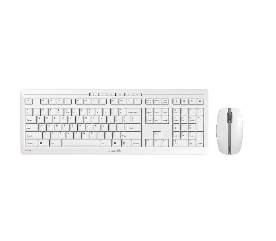 ⁨CHERRY Stream Desktop Recharge keyboard Mouse included Universal RF Wireless QWERTY English Grey⁩ at Wasserman.eu