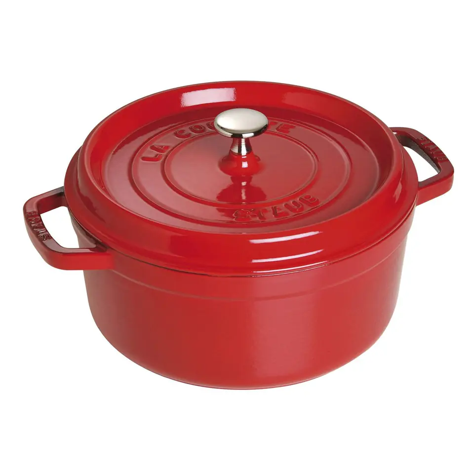 ⁨Garnek żeliwny okrągły Staub - 3.8 ltr, Czerwony⁩ w sklepie Wasserman.eu