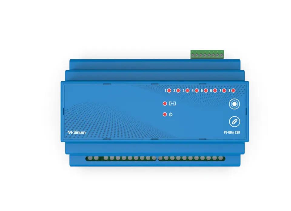 ⁨Wired Din Rail Relay Blue PS-08M 230 Tech Controllers⁩ at Wasserman.eu