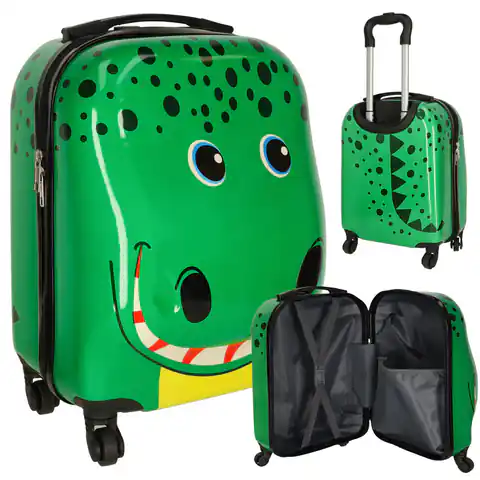 ⁨Walizka podróżna dla dzieci bagaż podręczny na kółkach krokodyl⁩ w sklepie Wasserman.eu