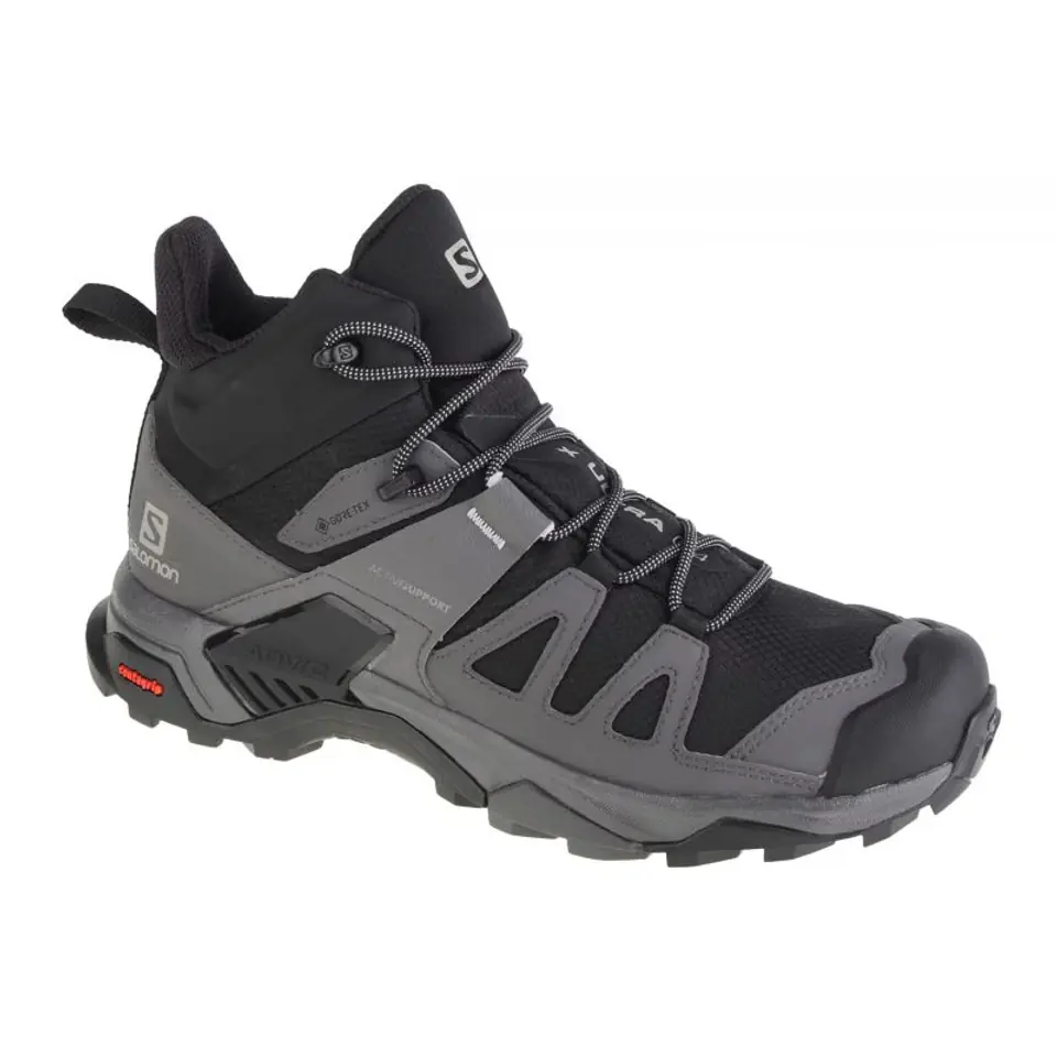 ⁨Buty Salomon X Ultra 4 Mid GTX M (kolor Czarny. Szary/Srebrny, rozmiar 44 2/3)⁩ w sklepie Wasserman.eu