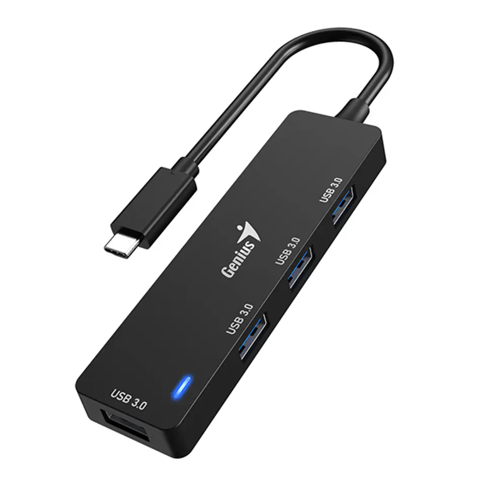 ⁨USB (3.0) hub 4-port, UH-400, czarny, Genius⁩ w sklepie Wasserman.eu