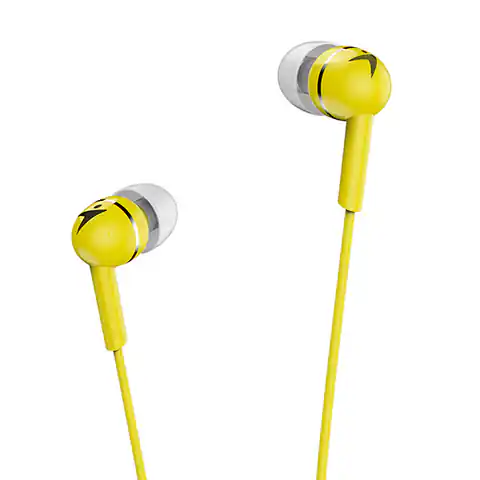 ⁨Genius HS-M300, słuchawki z mikrofonem, bez regulacji głośności na przewodzie, żółta, 2.0, douszne, 3.5 mm jack⁩ w sklepie Wasserman.eu