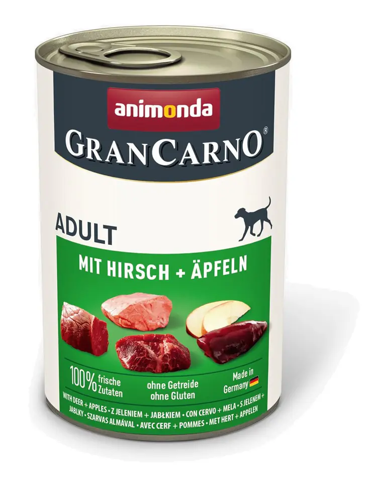 ⁨ANIMONDA GranCarno Adult Pork with venison and apple - wet dog food - 400g⁩ at Wasserman.eu