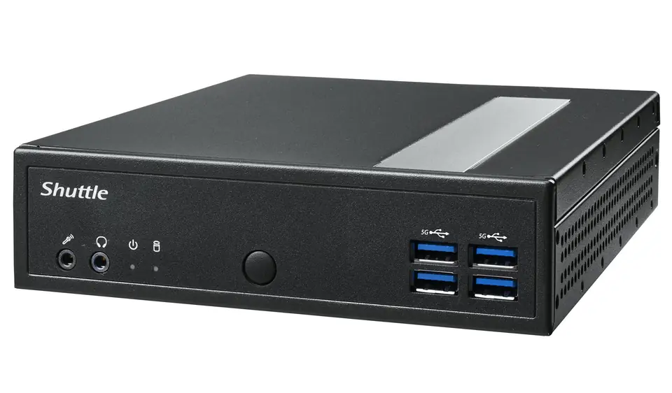 ⁨Shuttle XPC slim Barebone DL30N, Intel N100, 1x DDR5, 2x LAN (2x 2.5Gbit), 2xCOM,1xHDMI,1xDP, 1x VGA, fanless, 24/7 permanent operation⁩ at Wasserman.eu