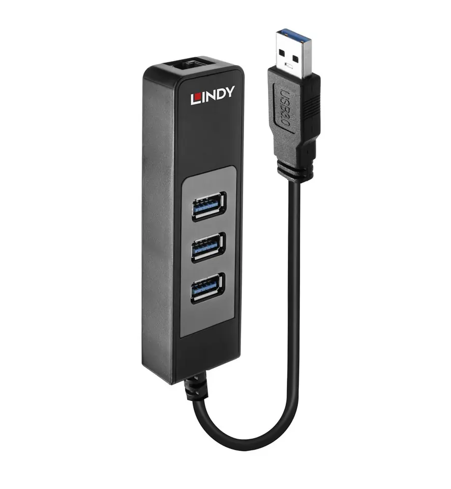 ⁨Lindy USB 3.0 Hub and Gigabit Ethernet Converter⁩ at Wasserman.eu