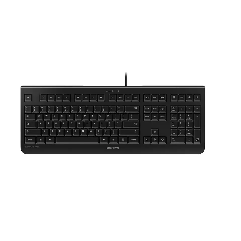 ⁨CHERRY KC 1000 keyboard Office USB QWERTY US English Black⁩ at Wasserman.eu