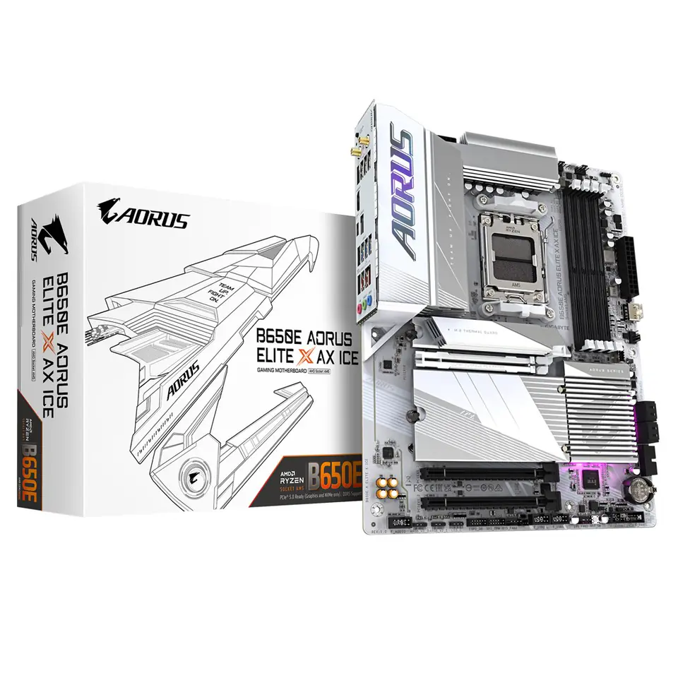 ⁨GIGABYTE B650E Aorus Elite X ICE, AMD B650E Motherboard - Socket AM5, DDR5⁩ at Wasserman.eu