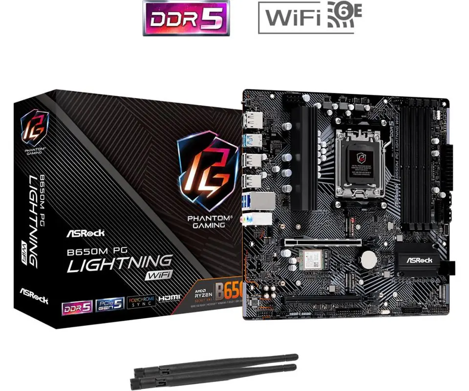 ⁨MB AMD B650 SAM5 MATX/B650M PG LIGHTNING WIFI ASROCK⁩ w sklepie Wasserman.eu