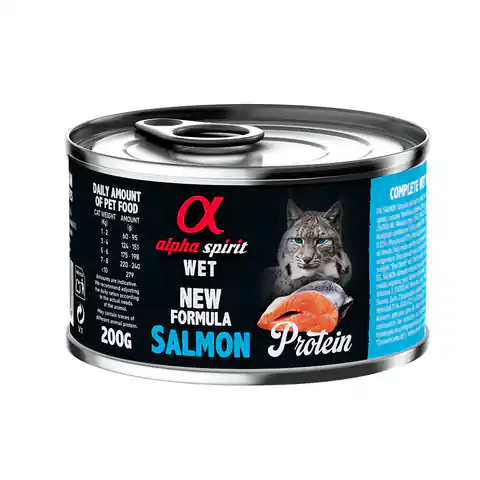 ⁨ALPHA SPIRIT Mokra karma z łososiem dla kota dorosłego 200g⁩ w sklepie Wasserman.eu
