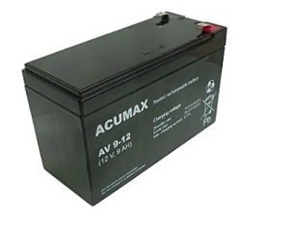 ⁨BATERIA 12V 9AH VRLA AV9-12 T2 ACUMAX EMU⁩ w sklepie Wasserman.eu