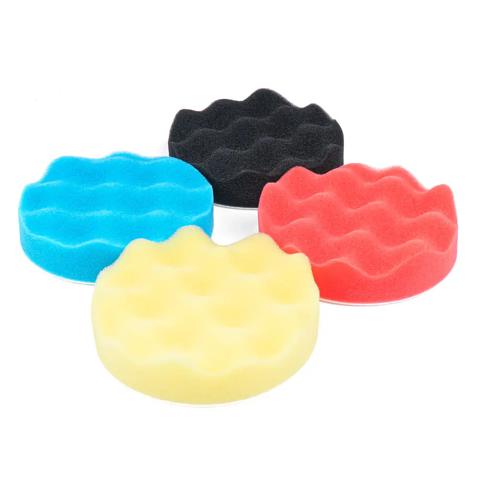 ⁨Zestaw do polerowania gąbki polerskie na rzep 4 szt. 125 mm amio-03710⁩ w sklepie Wasserman.eu