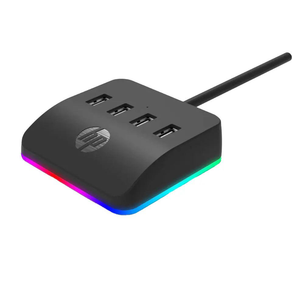 USB (3.0) hub 4-port, DHC-CT120, czarny, Hewlett-Packard, 4x USB 3.0, podświetlenie w sklepie Wasserman.eu