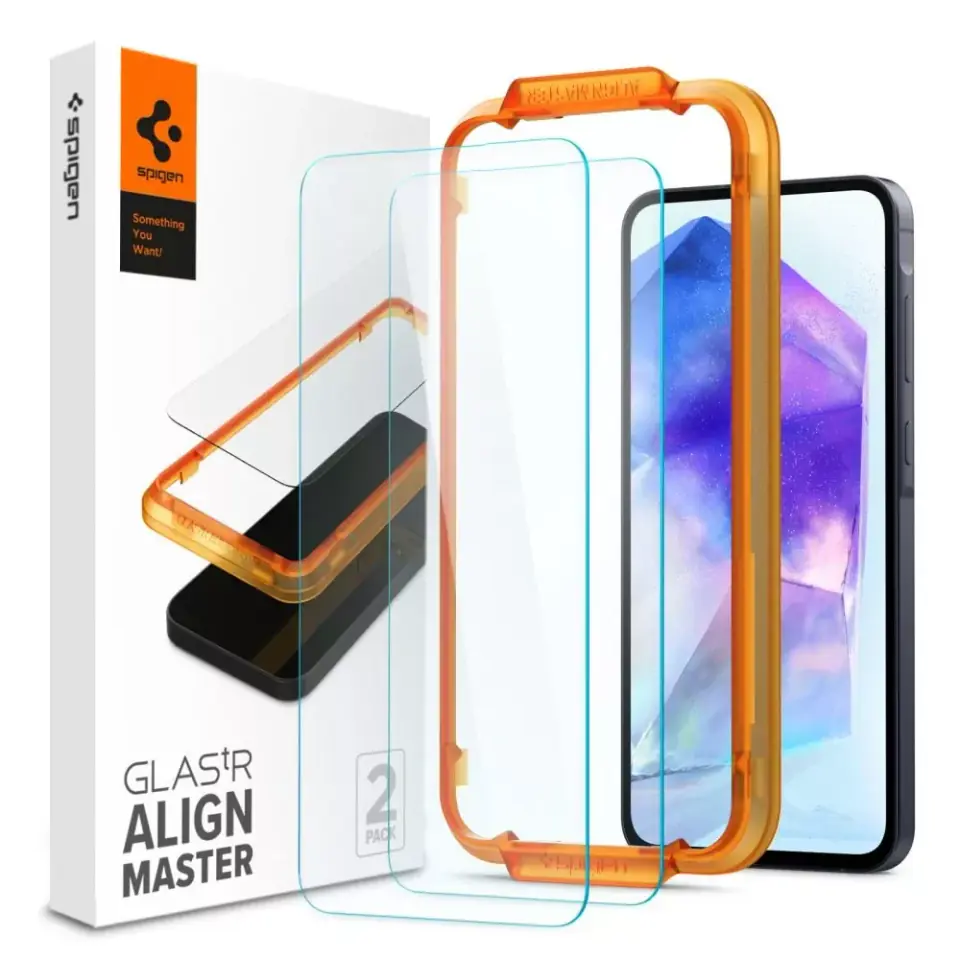 ⁨Szkło hartowane Spigen Alm Glas.tR 2-pack do Samsung Galaxy A55 5G Clear⁩ w sklepie Wasserman.eu