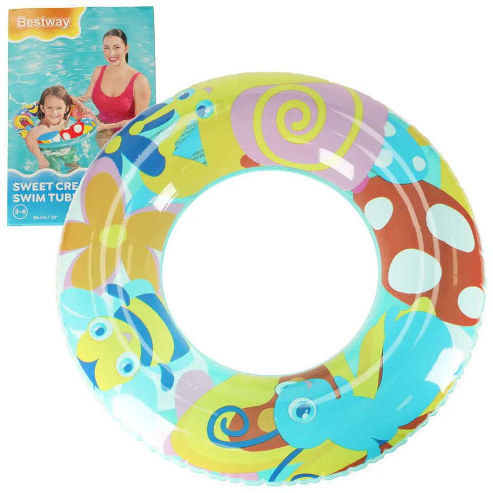 ⁨Kółko do pływania koło dmuchane BESTWAY 36013 motylki 56cm⁩ w sklepie Wasserman.eu