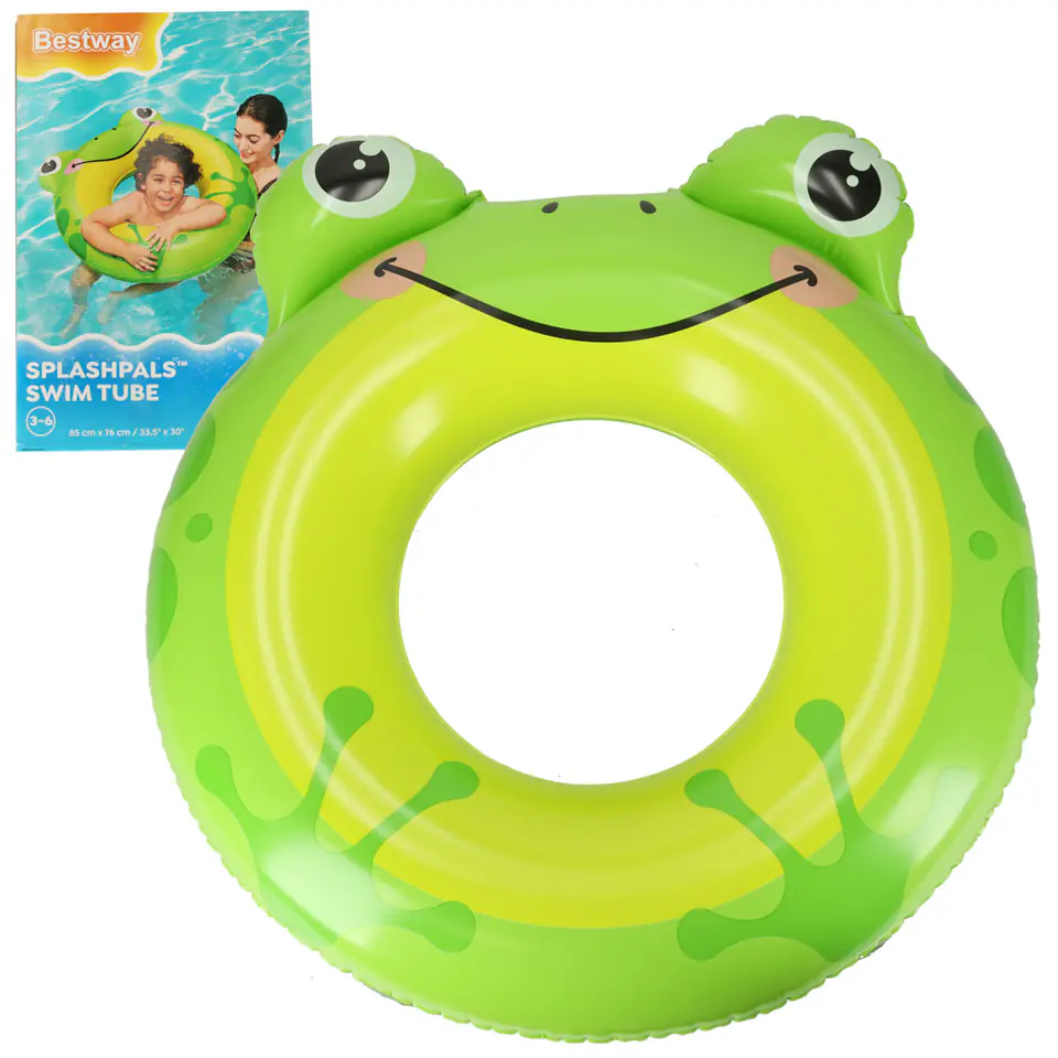 ⁨Kółko do pływania koło dmuchane dla dzieci BESTWAY 36351 żaba 85-76cm⁩ w sklepie Wasserman.eu