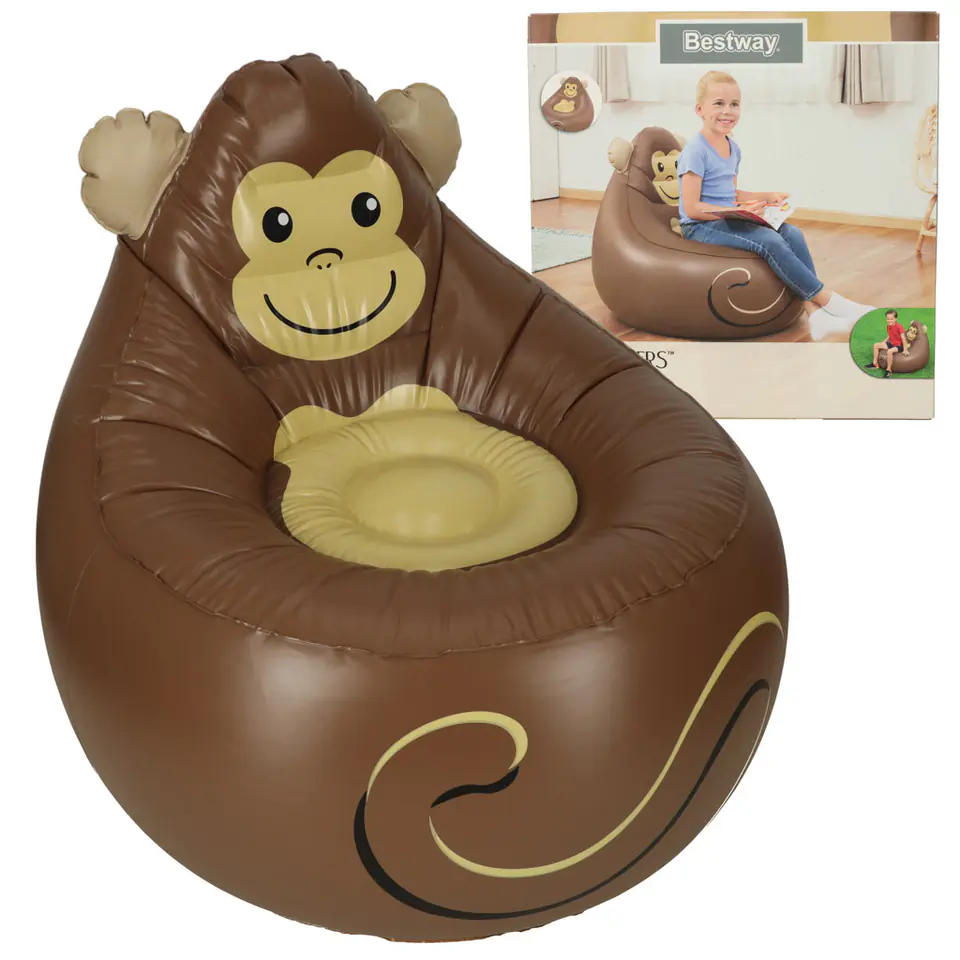 ⁨Fotel dmuchany puf BESTWAY 75116 małpka⁩ w sklepie Wasserman.eu
