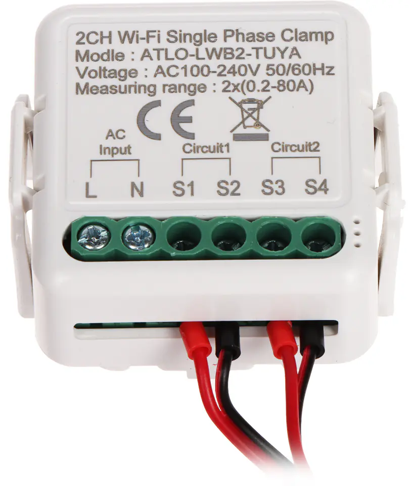 ⁨MONITOR ENERGII ELEKTRYCZNEJ ATLO-LWB2-TUYA JEDNOFAZOWY DWUKANAŁOWY⁩ w sklepie Wasserman.eu