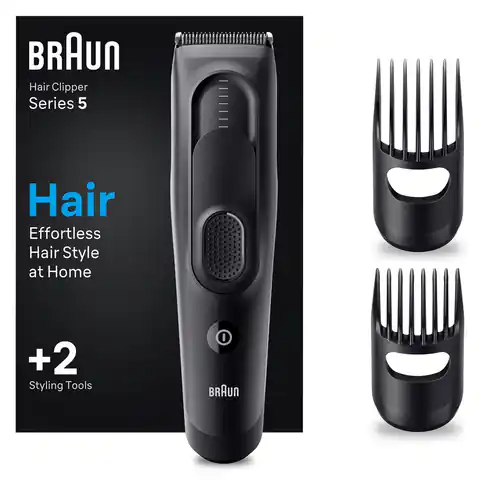 ⁨Braun | HC5330 | Hair Clipper Series 5 | Cordless or corded | Number of length steps 17 | Matte Black⁩ at Wasserman.eu