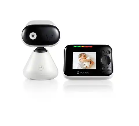 ⁨Motorola | L | kolorowy ekran o przekątnej 2,8"; Technologia bezprzewodowa FHSS 2,4 GHz do oglądania w domu; Zoom cyfrowy; Bezpieczne i prywatne połączenie; Wskaźnik poziomu dźwięku LED; Dwustronna rozmowa; Monitorowanie temperatury w pomieszczeniu;⁩ w sklepie Wasserman.eu