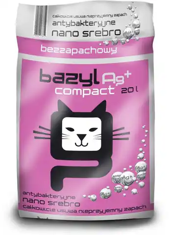 ⁨Bazyl Bentonit Super Premium Ag+ Compact - żwirek dla kota 20 l⁩ w sklepie Wasserman.eu