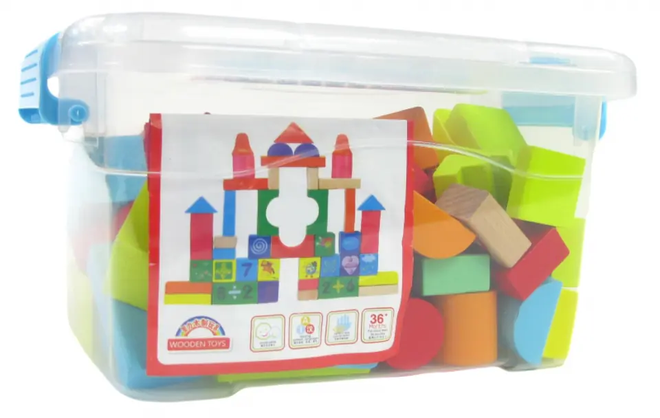 COLOURED WOODEN BLOCKS 76 ELEMENTS at Wasserman.eu