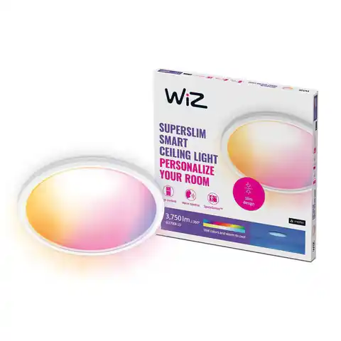 ⁨WiZ | Smart WiFi SuperSlim Ceiling 545mm, White | 32 W | 2200-6500 K (RGB)⁩ w sklepie Wasserman.eu