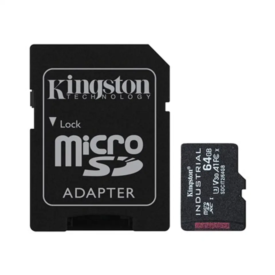 ⁨64GB MICROSDXC INDUSTRIAL C10/A1 PSLC CARD + SD ADAPTER⁩ w sklepie Wasserman.eu