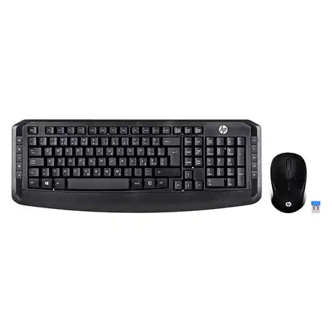 ⁨Zestaw klawiatura + mysz HP Wireless Keyboard and Mouse 300 bezprzewodowe czarne Polish Layout 3ML04AA#AKD⁩ w sklepie Wasserman.eu
