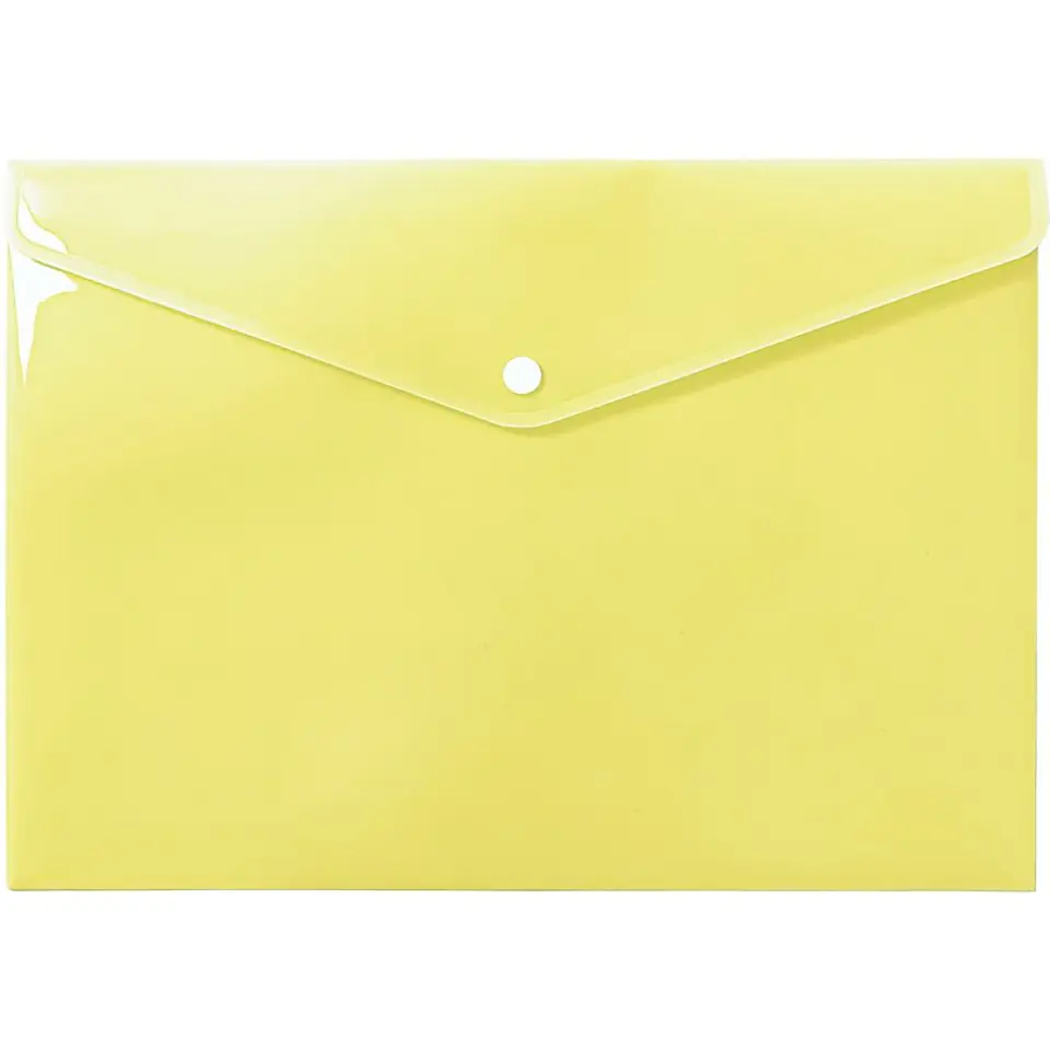 ⁨Teczka kopertowa na dokumenty A4 na zatrzask PP pastelowy żółty TKP-A4-03 BIURFOL⁩ w sklepie Wasserman.eu