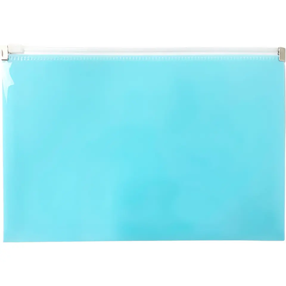 ⁨Teczka na dokumenty A5 na suwak PP pastelowy niebieski TSP-A5-02 BIURFOL⁩ w sklepie Wasserman.eu