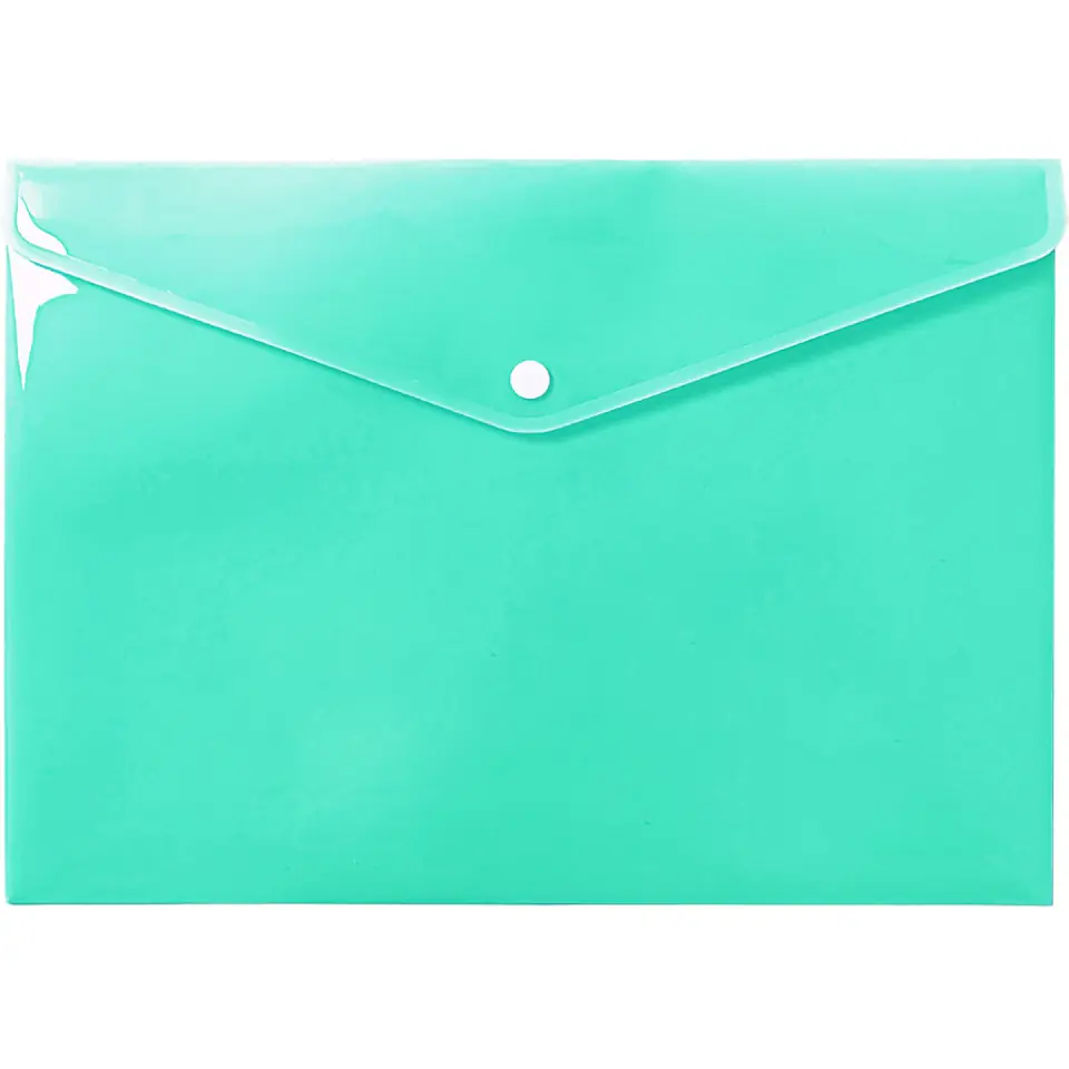 ⁨Teczka kopertowa na dokumenty A4 na zatrzask PP pastelowy zielony TKP-A4-04 BIURFOL⁩ w sklepie Wasserman.eu