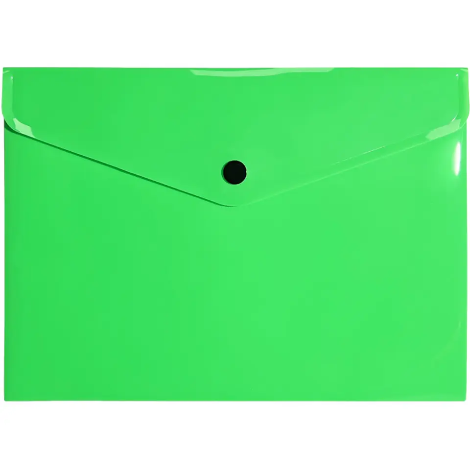 ⁨Teczka kopertowa na dokumenty A5 na zatrzask PP neonowy zielony TK-NEON-A5-03 BIURFOL⁩ w sklepie Wasserman.eu
