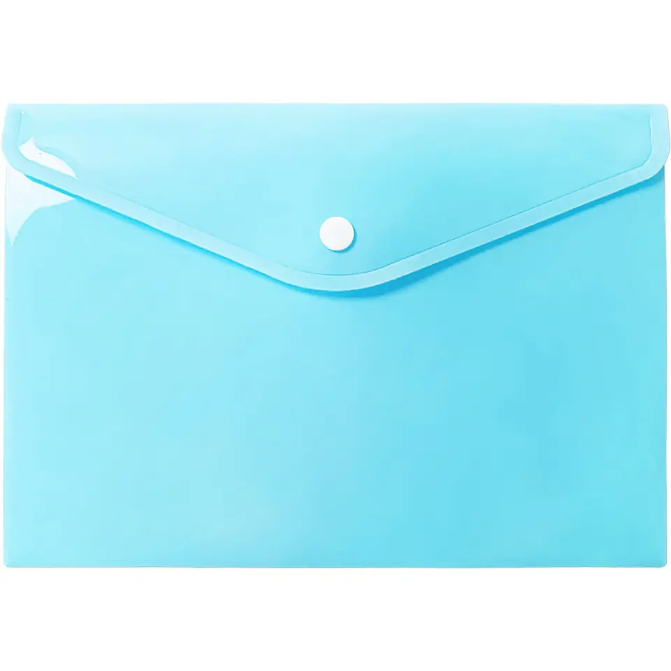 ⁨Teczka kopertowa na dokumenty A5 na zatrzask PP pastelowy niebieski TKP-A5-02 BIURFOL⁩ w sklepie Wasserman.eu