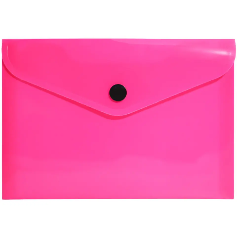⁨Teczka kopertowa na dokumenty A6 na zatrzask PP neonowy różowy TK-NEON-A6-01 BIURFOL⁩ w sklepie Wasserman.eu
