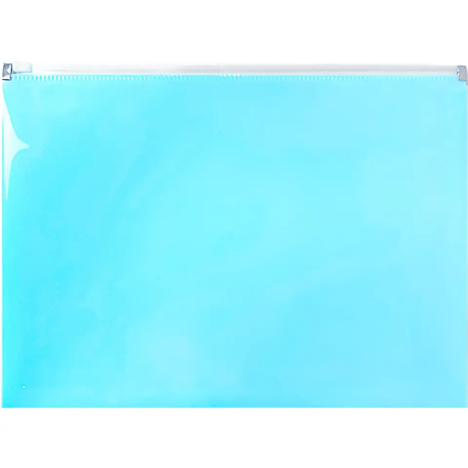 ⁨Teczka na dokumenty A4 na suwak PP pastelowy niebieski TSP-A4-02 BIURFOL⁩ w sklepie Wasserman.eu