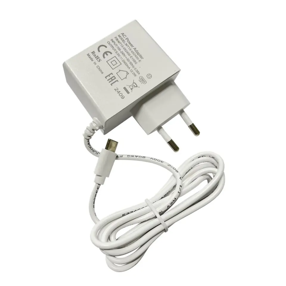 ⁨MIKROTIK MT13-052400-E15BG 5V 2.4A 12W USB POWER SUPPLY FOR HAP AX LITE (L41G-2AXD), TYPE C (EU)⁩ w sklepie Wasserman.eu